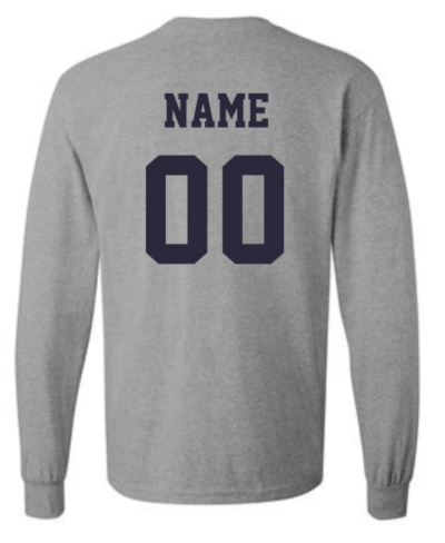 WAGNER SOCCER GREY LONG SLEEVE T-SHIRT WITH TEAM LOGO, OPTIONAL NAME ...
