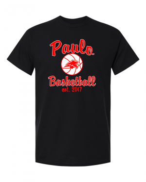 PAULO  Est 2017 BASKETBALL BLACK TEE  W/ OPTION FOR NAME & NUMBER
