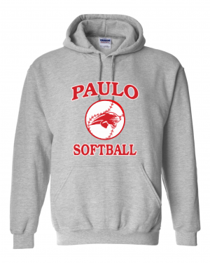 PAULO IS 75 SOFTBALL GREY PULLOVER HOODED SWEATSHIRT  W/ OPTION FOR NAME & NUMBER