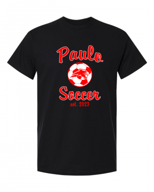 PAULO  SOCCER Est 2023 BLACK TEE  W/ OPTION FOR NAME & NUMBER