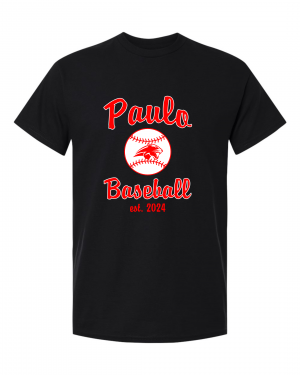 PAULO BASEBALL Est 2024 BLACK TEE  W/ OPTION FOR NAME & NUMBER
