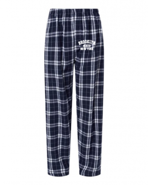 PS 312  **Brooklyn Logo** Boxercraft Flannel Pants Navy/Silver Plaid
