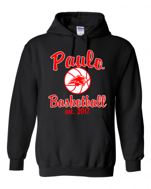 PAULO  Est 2017 BASKETBALL BLACK PULLOVER HOODED SWEATSHIRT  W/ OPTION FOR NAME & NUMBER BACK