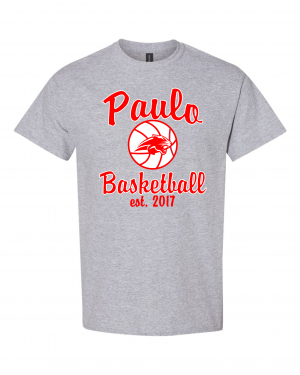 PAULO Est 2017 BASKETBALL GREY TEE  W/ OPTION FOR NAME & NUMBER