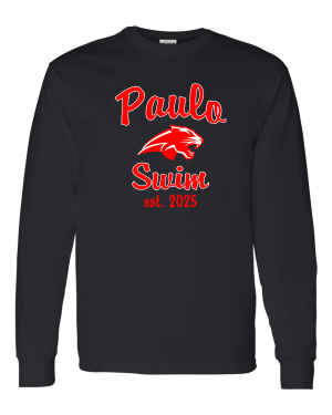 PAULO SWIM EST 2025 BLACK LONG SLEEVE TEE W/ OPTION FOR NAME & NUMBER