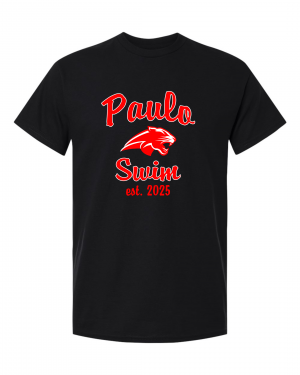 PAULO swim Est 2025 BLACK TEE W/ OPTION FOR NAME & NUMBER