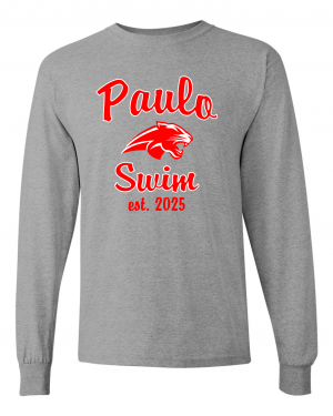 PAULO SWIM Est 2025 GREY PULLOVER HOODED SWEATSHIRT W/ OPTION FOR NAME & NUMBER