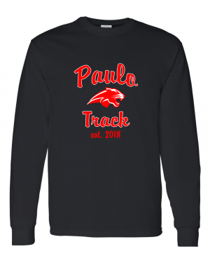 PAULO Est 2018 TRACK BLACK LONG SLEEVE TEE  W/ OPTION FOR NAME & NUMBER