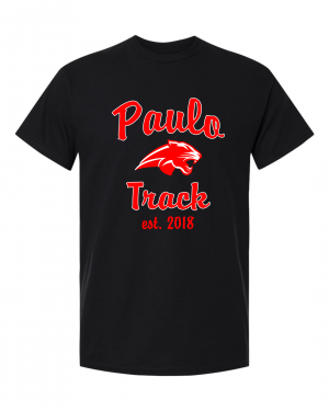 PAULO Est 2018 TRACK BLACK TEE  W/ OPTION FOR NAME & NUMBER