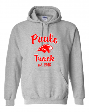 PAULO Est 2018 TRACK GREY PULLOVER HOODED SWEATSHIRT  W/ OPTION FOR NAME & NUMBER