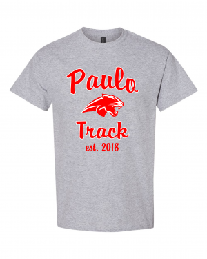 PAULO Est 2018 TRACK GREY TEE  W/ OPTION FOR NAME & NUMBER