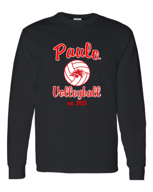 PAULO Est 2023 BLACK VOLLEYBALL LONG SLEEVE TEE  W/ OPTION FOR NAME & NUMBER