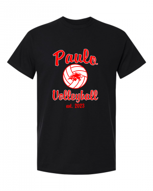 PAULO Est 2023 BLACK VOLLEYBALL TEE  W/ OPTION FOR NAME & NUMBER