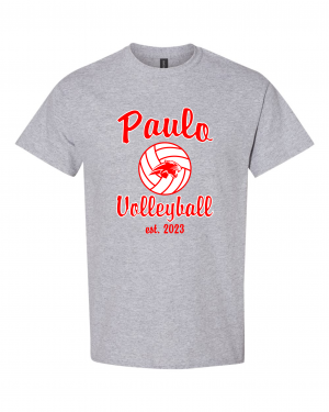 PAULO Est 2023 GREY VOLLEYBALL TEE  W/ OPTION FOR NAME & NUMBER