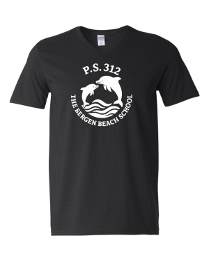 PS 312 Bergen Beach School Black Unisex Softstyle ® V-Neck T-Shirt - 64V00