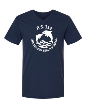 PS 312 Bergen Beach School Navy Unisex Softstyle ® V-Neck T-Shirt - 64V00