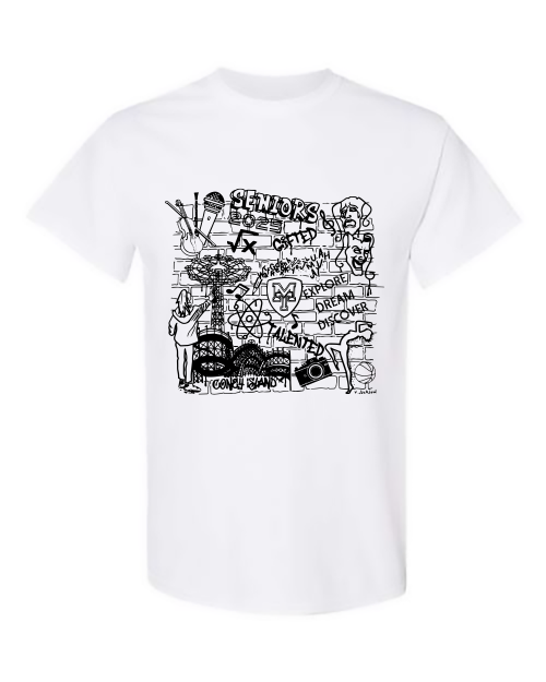 SENIOR CLASS 2025 WHITE T-SHIRT