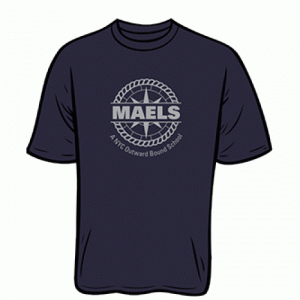 MAELS Navy T-Shirt With Full Front Logo ( For Fridays & Special Events)