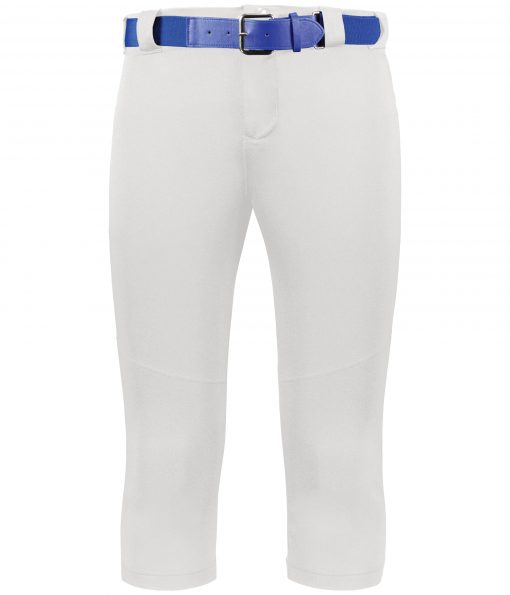 SOFTBALL WHITE KNICKER LENGTH GAME PANT W/ SIDE BRAIDING